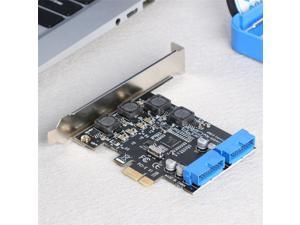 PCIE 1X to 2 port 19/20PIN Card USB 3.0 Built-in Internal PCI-E Expansion Card