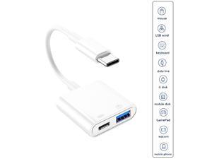 USB C HUB 2-in-1 USB 2.0 PD Charging for iPad Pro/MacBook/Type C Devices, Support OTG functionality for Windows & Mac, Plug & playUJ