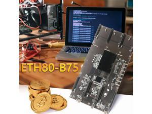 New ETH80 B75 Mining Motherboard LGA 1155 Pin 8X PCIE 16X 80mm DDR3 Memory Slot