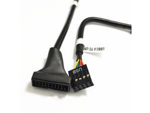 6" Inch PC Internal USB 3.0 19-pin Male to USB 2.0 9-pin Female Adapter Cable 