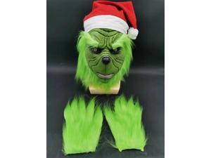 Halloween Costume Props Accessories Cosplay Green Hair Mask Christmas