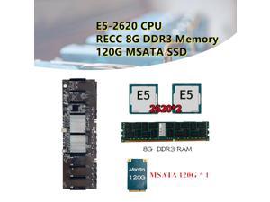 For 3060 GP BTC X79 Dual CPU Miner Motherboard DDR3 8 PCI-E X16 with E5-2620 CPU RECC 8G DDR3 Memory 120G MSATA SSD