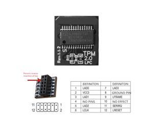 1Piece TPM 2.0 Module for Windows 11 System Upgrade 12PIN LPC for Gigabyte