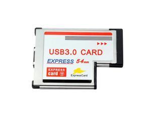 54mm Express Card Expresscard to 2 Port USB 3.0 Adapter for Laptop NEC Chip