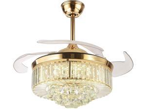 TFCFL 42 inches crystal ceiling fan with light chandelier gold tri-tone light with remote control TFCFL 42 inches crystal ceiling fan with light chandelier gold tri-tone light with remote control