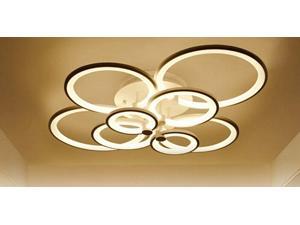 TFCFLmodern LED ceiling light, 8 150W ring chandelier embedded installation, 3 colors with remote control acrylic lampshade (black) TFCFLmodern LED ceiling light, 8 150W ring chandelier embedded installation, 3 colors with remote control acrylic lampshade (black)