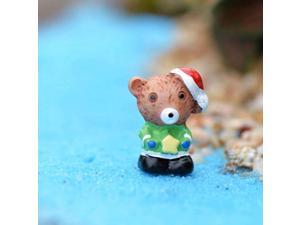 DIY Micro Landscape Little Bear Ornament Xmas Tree Figurines Decoration Cute Christmas Theme Resin Mini Fairy Garden Decoration5