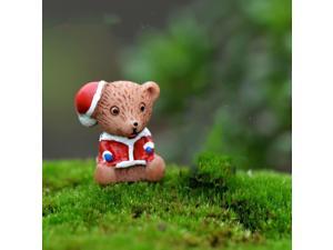 DIY Micro Landscape Little Bear Ornament Xmas Tree Figurines Decoration Cute Christmas Theme Resin Mini Fairy Garden Decoration4