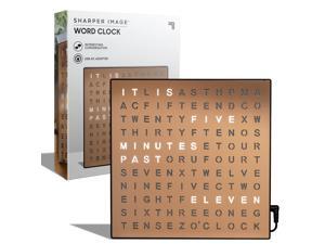 SHARPER IMAGE Light Up Electronic Word Clock, Copper Finish with LED Light Display, USB Cord and Power Adapter, 7.75in Square Face, Unique Contemporary Home and Office Decor SHARPER IMAGE Light Up Electronic Word Clock, Copper Finish with LED Light Display, USB Cord and Power Adapter, 7.75in Square Face, Unique Contemporary Home and Office Decor
