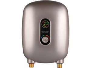 LOYALHEARTDY  Gold Mini Electric Water Heater/Cast Aluminum with LCD Display without Plug 220V 6500W