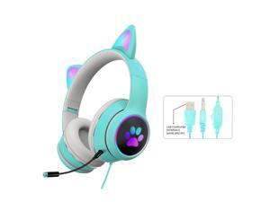 RGB Gaming Headset 3.5mm Multi-platform headphones For Mobile Devices/Game Console/PC/Laptop Noise Reduction Wired Headset with Microphone Luminous Cat Ears RGB Gaming Headset 3.5mm Multi-platform headphones For Mobile Devices/Game Console/PC/Laptop Noise Reduction Wired Headset with Microphone Luminous Cat Ears