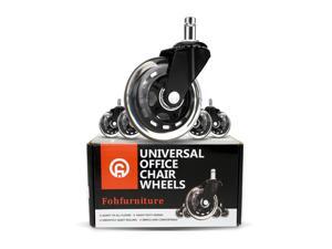 FOH Chair Caster 3" Wheels Replacements for Carpet and Hardwood Floors
