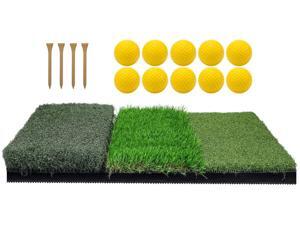 Keenstone Tri-Turf Golf Hitting Mat, Portable Golf Grass Mat for Driving, Chipping Practice Training with Adjustable Tees and Foam Practice Balls, Ideal for Indoor or Outdoor Training Keenstone Tri-Turf Golf Hitting Mat, Portable Golf Grass Mat for Driving, Chipping Practice Training with Adjustable Tees and Foam Practice Balls, Ideal for Indoor or Outdoor Training
