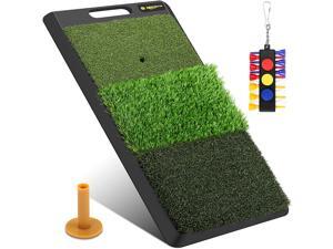 Keenstone Turf Golf Hitting Mat (12 Golf Tees & 1 Rubber Tee & 3 Position Marks Included) - Portable Heavy Duty Rubber Base Golf Grass Mat for Indoor or Outdoor Training Keenstone Turf Golf Hitting Mat (12 Golf Tees & 1 Rubber Tee & 3 Position Marks Included) - Portable Heavy Duty Rubber Base Golf Grass Mat for Indoor or Outdoor Training