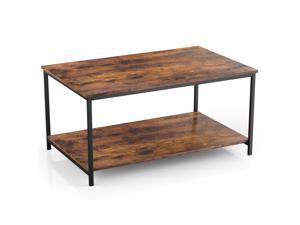 Coffee Table with Open Storage Shelf for Living Room,2-Tier Tea Table with Storage Shelf TV Stand Side End Table Coffee Table with Open Storage Shelf for Living Room,2-Tier Tea Table with Storage Shelf TV Stand Side End Table