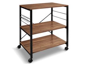 3-Tier Kitchen Cart Multifunction Rolling Microwave Oven Stand Utility Storage Shelf with Metal Frame 3-Tier Kitchen Cart Multifunction Rolling Microwave Oven Stand Utility Storage Shelf with Metal Frame