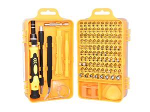 Precision Screwdriver Set, 115 in 1 Small Screw Driver Tool Kit, Professional Repair Tool Kit Plastic Screwdriver Toolbox, Yellow, 1 Set