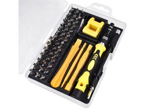 52PCS Precision Screwdriver Set with Case 52 in 1 Magnetic Screwdriver Bit Set with Flexible Shaft, Extension Rod Replaceable Bits for Laptops, Smartphone and More(Yellow in Black) 52PCS Precision Screwdriver Set with Case 52 in 1 Magnetic Screwdriver Bit Set with Flexible Shaft, Extension Rod Replaceable Bits for Laptops, Smartphone and More(Yellow in Black)