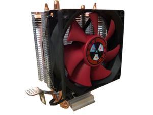 1 PCS CPU Cooler Desktop Computer CPU Fan CPU Air Cooler No Light Silent Radiator Fan Air Cooling For Intel/AMD CPUs 8 Inch (Black, Red)