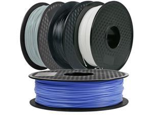 4Pack, CREASEE PLA Silver+Black+Bule+White 3D Printer Filament, 1.75 mm PLA Filament Dimensional Accuracy +/- 0.03 mm, 2 kg Spool 4Pack, CREASEE PLA Silver+Black+Bule+White 3D Printer Filament, 1.75 mm PLA Filament Dimensional Accuracy +/- 0.03 mm, 2 kg Spool