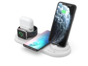 Wireless Charger, 6 in 1 Wireless Charging Station for Multiple Devices, Android Charging Dock Stand Compatible for Android Apple Watch/AirPods/iPhone 12/11/X/XR
