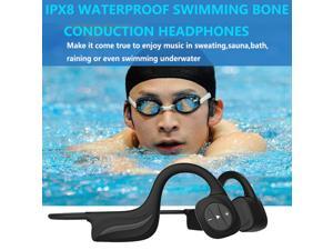 Waterproof Bone Conduction Headphones for Swimming,IPX8 Open-Ear 16GB MP3 Player Wireless Bluetooth Sports Swimming Headphones with Noise Cancelling MIC for Cycling,Hiking,Diving,Swimming,Running,Gym
