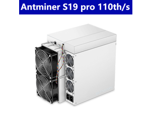 Antminer S19 pro 110th/s Bitcoin Miner Machine , 3250w Bitcoin Asic Miner, New Bitmain Antminer S19 pro Include PSU and Power Cords