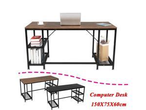 UKCOCO 59" Gaming Desk Computer Desk Home Office Desk Work Table Study Writing Table Workstation Desk with double shelf black for Home Office Furniture Black UKCOCO 59" Gaming Desk Computer Desk Home Office Desk Work Table Study Writing Table Workstation Desk with double shelf black for Home Office Furniture Black