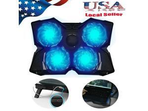 UKCOCO Portable Metal Mesh Laptop Cooler Cooling Pad, 4 Quiet Fans w/ Blue LED Light, 2 Adjustable Levels, 11" - 17" Notebook, 2 USB Interface w/ Speed Control Switch, Non-slip - Black UKCOCO Portable Metal Mesh Laptop Cooler Cooling Pad, 4 Quiet Fans w/ Blue LED Light, 2 Adjustable Levels, 11" - 17" Notebook, 2 USB Interface w/ Speed Control Switch, Non-slip - Black