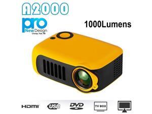 Mini Projector - UKCOCO Portable Projector Support 1080P Screen Mirroring Manual Correction, 1000 Lumens, Compatible with for Home Theater, PPT