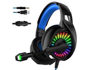 UKCOCO Gaming Headset 7.1 Bass Sound Headset, with Noise Cancelling Mic, RGB Light and USB Connector, for PC, Laptop - Black UKCOCO Gaming Headset 7.1 Bass Sound Headset, with Noise Cancelling Mic, RGB Light and USB Connector, for PC, Laptop - Black