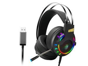 UKCOCO Gaming Headset Wired Gaming Headphones with Microphone & LED Light Noise Cancelling Over Ear, Enhanced 7.1 Surround Sound, USB Plug UKCOCO Gaming Headset Wired Gaming Headphones with Microphone & LED Light Noise Cancelling Over Ear, Enhanced 7.1 Surround Sound, USB Plug