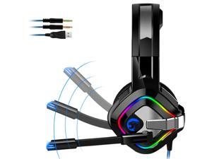 UKCOCO Gaming Headset Wired Headphones with Microphone, Enhanced 7.1 Surround Sound, USB Plug and 3.5mm Cable UKCOCO Gaming Headset Wired Headphones with Microphone, Enhanced 7.1 Surround Sound, USB Plug and 3.5mm Cable
