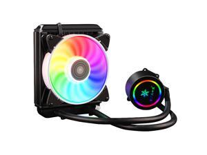 UKCOCO Close-Loop AIO CPU Liquid/Water Cooler, 120 Radiator, PWM Flow 120mm, RGB Lighting, Dual Chamber Pump for AMD AM4/AM3+AM3/FM2+/FM2/Intel LGA2066/2011V3/2011/115x