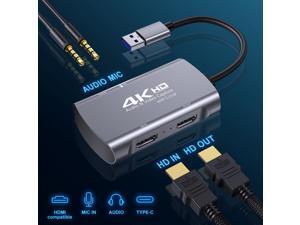Foxnovo Video Capture Cards - HDMI to USB 3.0 4k Loop Out 1080P 60FPS Live Real-time Game Capture Device, Compatible with DSLR Camcorder/Camera/PS4/PS3/Switch Foxnovo Video Capture Cards - HDMI to USB 3.0 4k Loop Out 1080P 60FPS Live Real-time Game Capture Device, Compatible with DSLR Camcorder/Camera/PS4/PS3/Switch