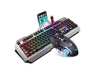 UKCOCO RGB Gaming Keyboard and Colorful Mouse Combo, USB Wired LED Backlight Gaming Mouse and Keyboard for Laptop PC Computer Gaming and Work, Letter Glow, Mechanical Feeling - Black UKCOCO RGB Gaming Keyboard and Colorful Mouse Combo, USB Wired LED Backlight Gaming Mouse and Keyboard for Laptop PC Computer Gaming and Work, Letter Glow, Mechanical Feeling - Black