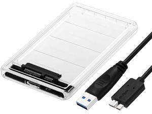UKCOCO 2.5" Hard Drive Enclosure, USB 3.0 to SATA III for 2.5-Inch SSD & HDD 9.5mm 7mm Tool-Free Clear External Hard Drive Case, Support UASP, Support 2TB SSD & HDD, Up to 5Gbps UKCOCO 2.5" Hard Drive Enclosure, USB 3.0 to SATA III for 2.5-Inch SSD & HDD 9.5mm 7mm Tool-Free Clear External Hard Drive Case, Support UASP, Support 2TB SSD & HDD, Up to 5Gbps