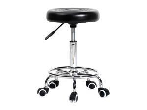 HOMEMAXS Round Swivel Stool Chair, Rolling Drafting Stool Chair with Height Adjustable Base for Office and Massage Spa Medical Salon Tattoo Beauty Barber (Black)