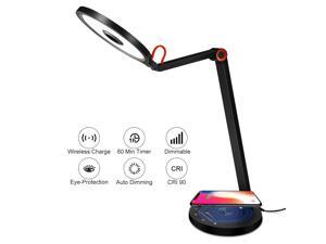 Desk Lamp with Wireless Charging - 15W Eye Care Desk Lamp, Auto Dimming, Timer, Touch Control, 5 Brightness Levels & 3 Color Modes Rotatable Desk Lamp for Office Reading, College Dorm, Living Room Desk Lamp with Wireless Charging - 15W Eye Care Desk Lamp, Auto Dimming, Timer, Touch Control, 5 Brightness Levels & 3 Color Modes Rotatable Desk Lamp for Office Reading, College Dorm, Living Room