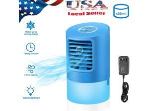 HOMEMAXS 3 Speeds LED Air Conditioner Portable Personal Water Cooling Fan Cooler For Home Office 7 Colors