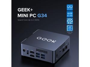 GEEK+ Mini PC, Mini Desktop Intel Celeron J3455 6GB DDR4/128GB SSD, Intel HD Graphics Mini Computers,Windows 10 Micro PC 64-bit, Mini Desktop Computers 4K/2.4G/5G WiFi/BT 4.2