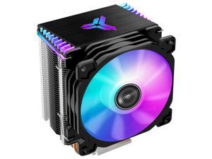 JONSBO CR1400 COLOR CPU Cooler H126mm,Air Cooling Tower Radiator, Desktop PC AM4/AM5 heatsink, 4 Copper Heatpipes for AMD /Intel LGA1700/1200/115X ,  92mm RGB Fan,  Auto Rainbow Lighting on Top, Black