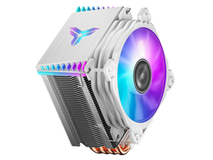 JONSBO CR1400 WHITE CPU Cooler H126mm , Air Cooling Tower Radiator , Desktop PC AM4 heatsink, 4 Copper Heatpipes for AMD /Intel LGA1200/115X , 92mm RGB Fan, Auto RGB Lighting on Top, White