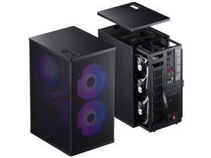 JONSBO VR3 BLACK A4 Mini-ITX Tower Computer Case ,PCI-E4.0 Riser Cable,Mesh ITX case,  Pull-out Liner Design, Support 240/280 liquid Cooling, GPU support 185/295 mm or 215/325mm
