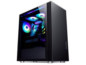 JONSBO U6 BLACK ATX/MATX Aluminum Computer Case, Semi-blackened Glass Sides window, Support 240/280/360 Water & 167mm Air Cooling, 320~345mm GPU,Simple High Compatibility,