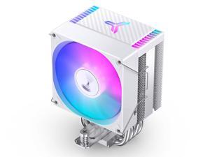 JONSBO CR1400 EVO COLOR Silent Series Mini CPU Cooler , H130mm, Air Cooling Tower Radiator, Desktop PC AM4/AM5 heatsink, 4 Copper Heatpipes for AMD/Intel LGA1700, 92mm RGB Fan, Lighting Top, white