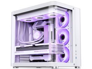 JONSBO TK-2 WHITE Separated Cabinet Case, ATX Computer Case,Bi-Bent Surround View Glass , Aluminum Alloy, Support ITX/M-ATX /ATX,Support 360 AIO ,With Type-C  &3.0 USB Port, White