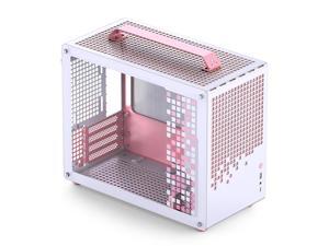JONSPLUS Z20 PINK/WHITE Micro-ATX Computer Case,with Detachable Carrying handle , Mini Size, High-performance Hardware Compatible, Support 240AIO, H160mm Cooler,  Pink/White