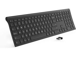Rechargeable Wireless Keyboard, 2.4GHz Full Size Ultra Slim Keyboard for Computer / Desktop / PC / Laptop / Surface / Windows OS Rechargeable Wireless Keyboard, 2.4GHz Full Size Ultra Slim Keyboard for Computer / Desktop / PC / Laptop / Surface / Windows OS