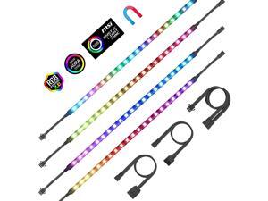 PC Addressable RGB LED Strip Lights Magnetic LED Light Strip for PC Case DIY Lighting 5V 3-pin ARGB Headers 14in 4PCS 84 LEDs Compatible with ASUS Aura Gigabyte Fusion MSI Mystic Motherboard PC Addressable RGB LED Strip Lights Magnetic LED Light Strip for PC Case DIY Lighting 5V 3-pin ARGB Headers 14in 4PCS 84 LEDs Compatible with ASUS Aura Gigabyte Fusion MSI Mystic Motherboard
